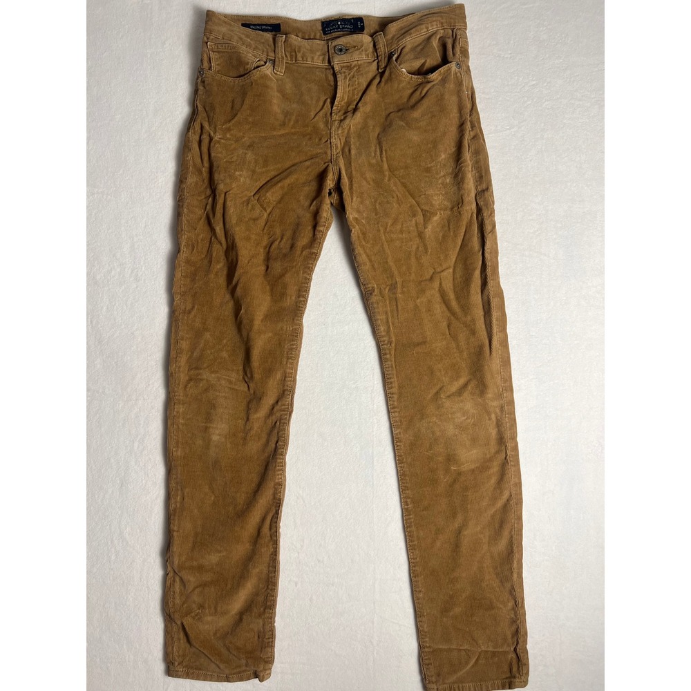 Lucky Brand Brooke Skinny Corduroy Pants Mens 8/29 Brown Tan Stretch Casual
